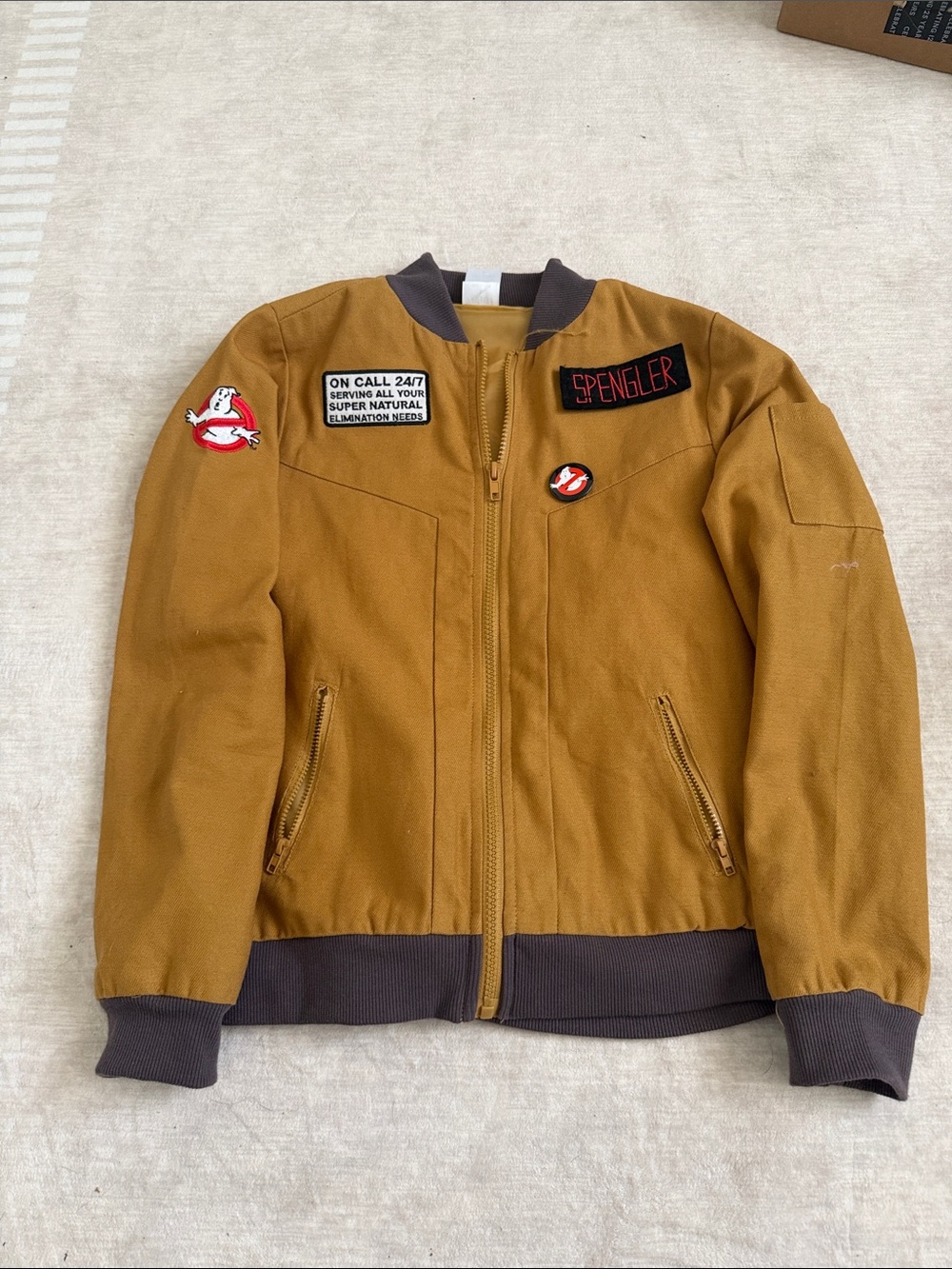 Mustard Bomber Jacket with Patch Details